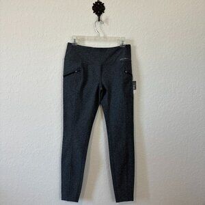 NWT Eddie Bauer M Trail Tight Legging Mid Rise Heather Gray Pockets